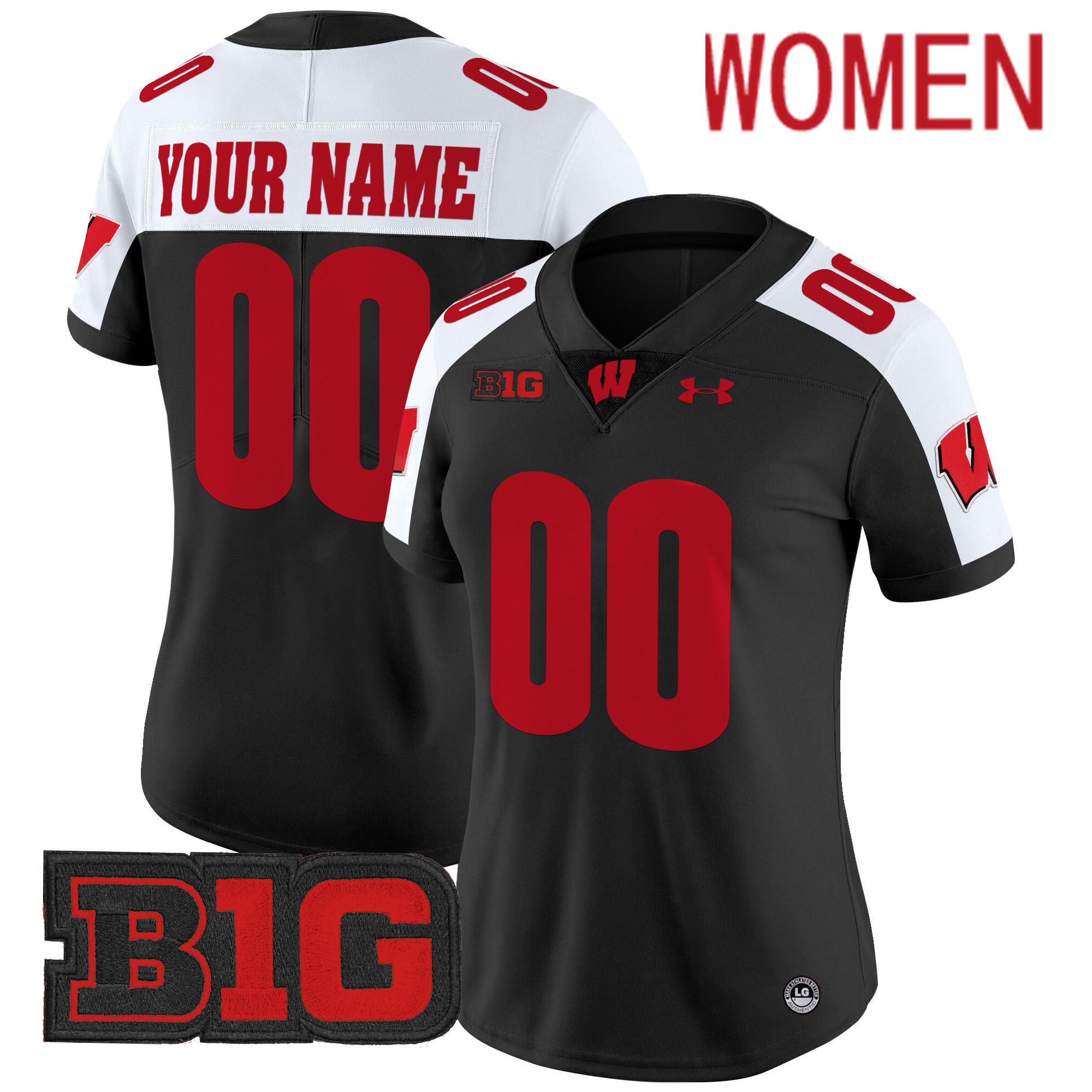 Women Wisconsin Badgers Black 2024 Vapor Limited Custom NCAA Jersey style 1